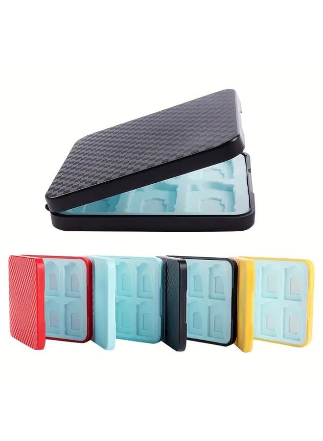 Black 12 Slot Nintendo Switch Game Card Holder Case With Storage Box Protective Lid - Image 1